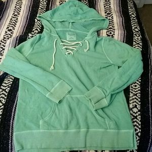 AE lace-up terry pullover LARGE