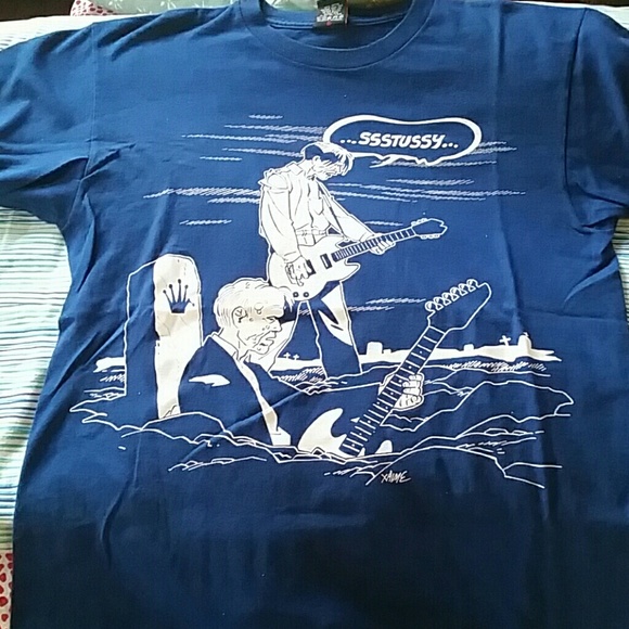 Stussy Blue Zombie Band t-shirt male