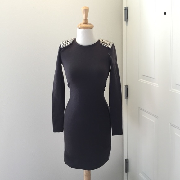brand new military shoulder accent bodycon dress