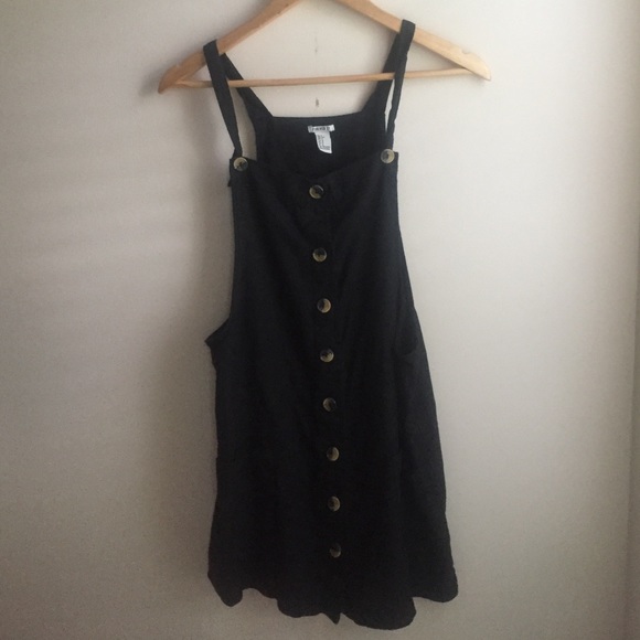 FOREVER 21 linen pinafore mini dress SMALL
