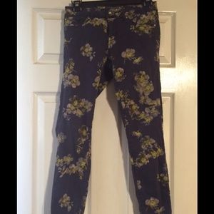 Floral ankle skinny jean