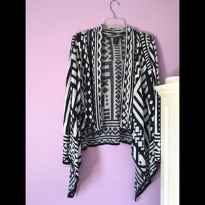 Black and White Cardigan Sweater