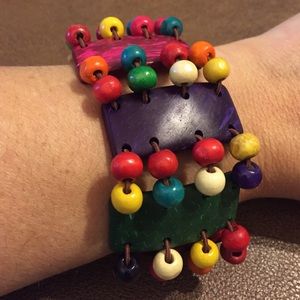 Wooden multi colored bracelet