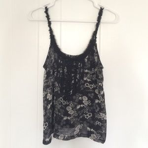 Sheer floral tank top