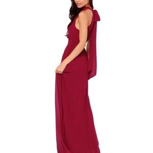 Wine Red Halter Maxi Dress