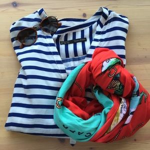 Zara Basic sheer striped top.