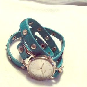 Turquoise triple band wrap watch