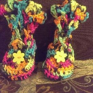 Crochet baby booties