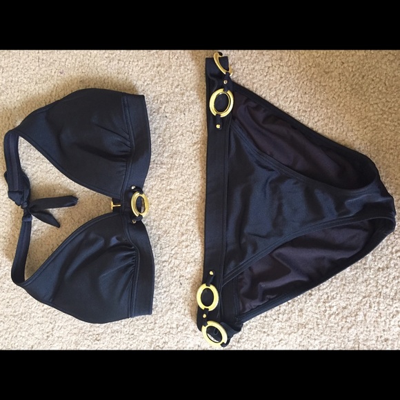 Victoria Secret Black bikini with gold details
