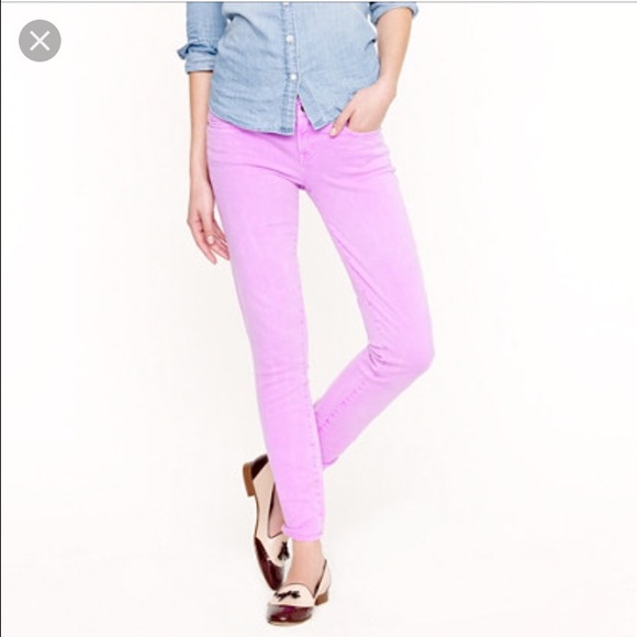 JCrew Neon Violet Toothpick Jeans
