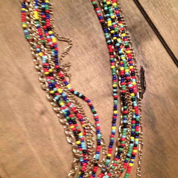 Long Multi-Strand/Multi-Color Necklace - Picture 2 of 3