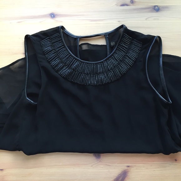Zara basic sheer black tank top.