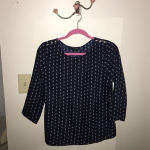 Jcrew navy anchor top, size S.