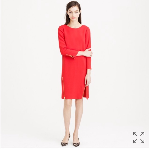 NWT Double Zip Shift Red Dress