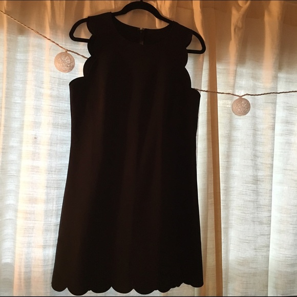 Black J. Crew Scalloped Dress