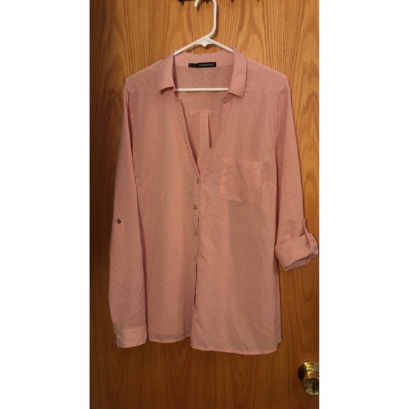 *Worn Once* Maurice's Rose Button Down Blouse