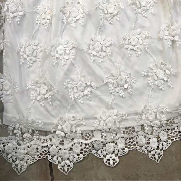 white chiffon/crochet overlay dress! LAST CHANCE - Picture 4 of 4