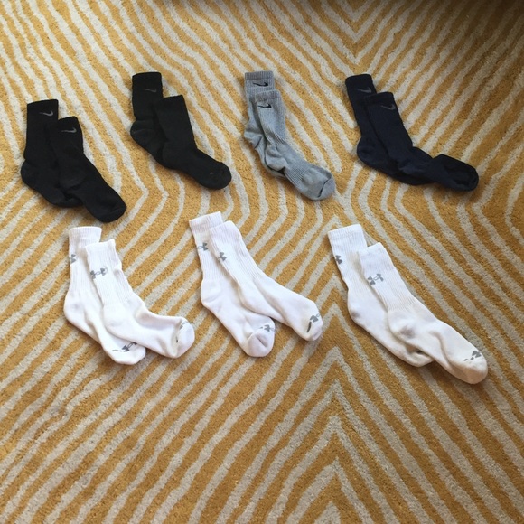 Nike and Under Armour Crew Socks Bundle (7 pairs)