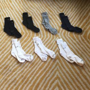 Nike and Under Armour Crew Socks Bundle (7 pairs)