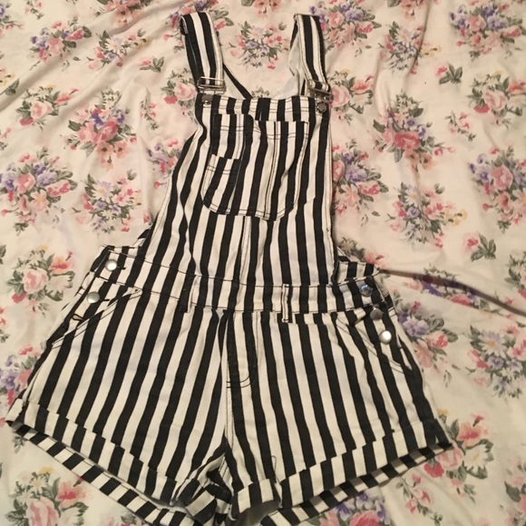 Striped overalls