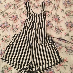 Striped overalls