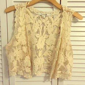 Forever 21 crochet vest