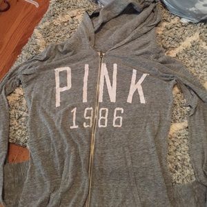 PINK VICTORIA SECRET ZIP UP HOODIE