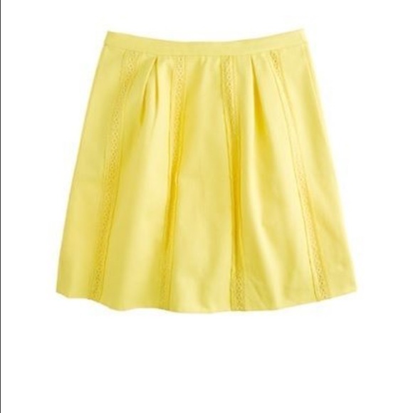 Jcrew Yellow Lace Stripe Skirt