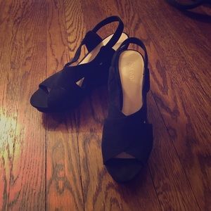 Black Nine West wedges