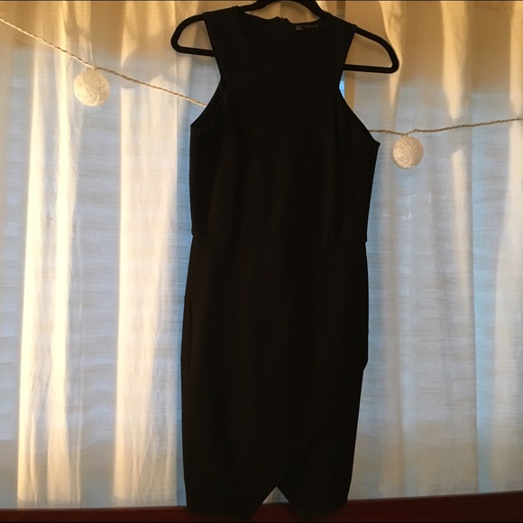 Zara Black Asymmetrical Bodycon Dress