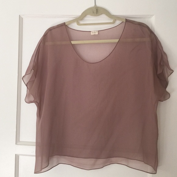 Silky sheer blush s/s top