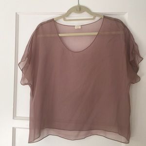 Silky sheer blush s/s top