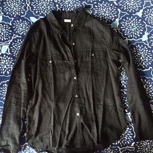 Black Oversized Button Up