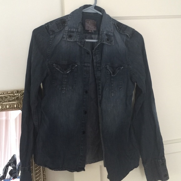 Joe's Jeans weathered denim button up shirt