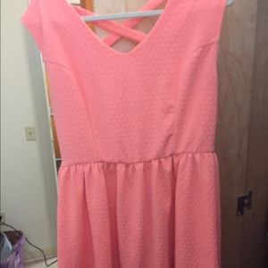 Cute neon coral dress! Only been worn twice!!