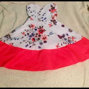 Bright Colored Fit and Flare Dress