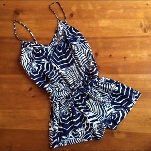 Lilly Pulitzer navy/white zebra romper