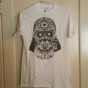 T-shirt white with sugar skull Darth Vader☆☆☆