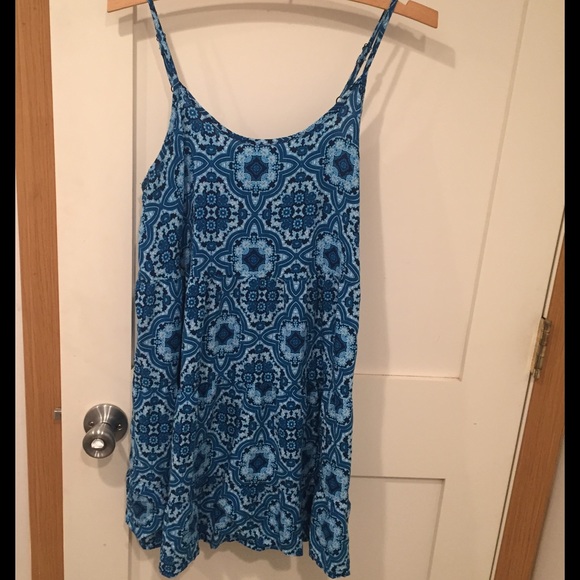 Blue paisley shift dress