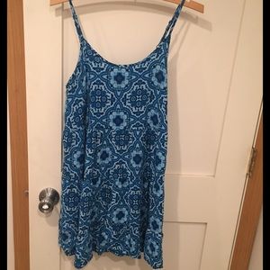 Blue paisley shift dress