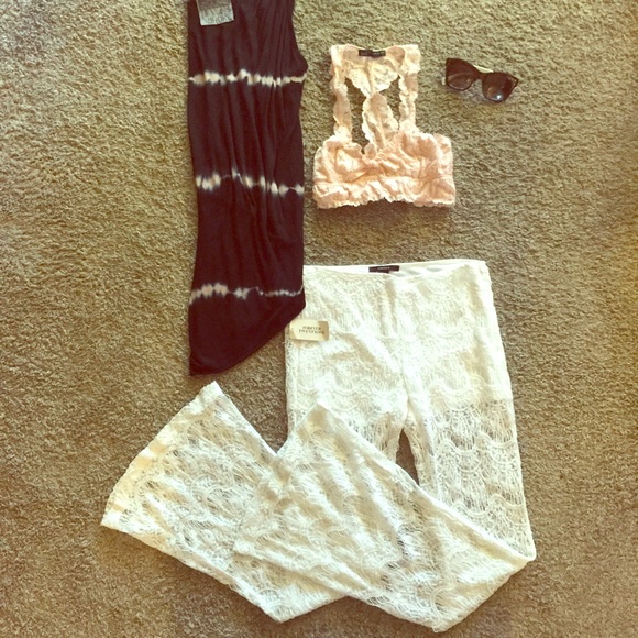 White lace bell bottoms!
