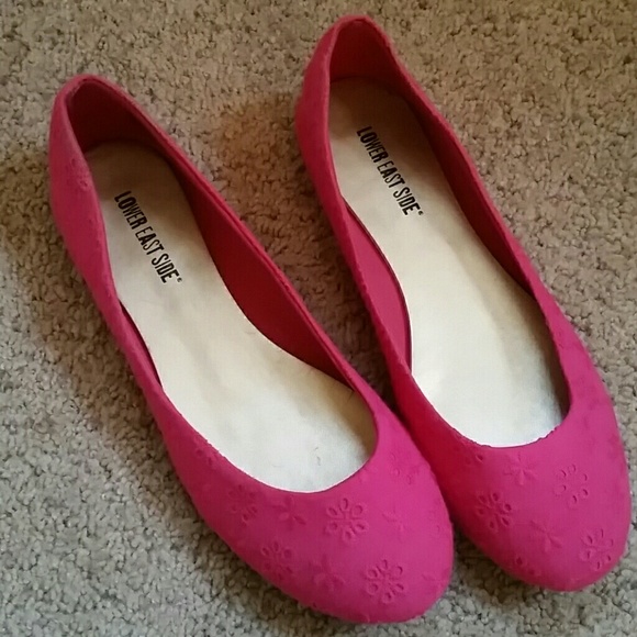 Pink floral designed flats