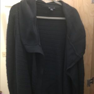 "Oversized" navy blue knit cardigan