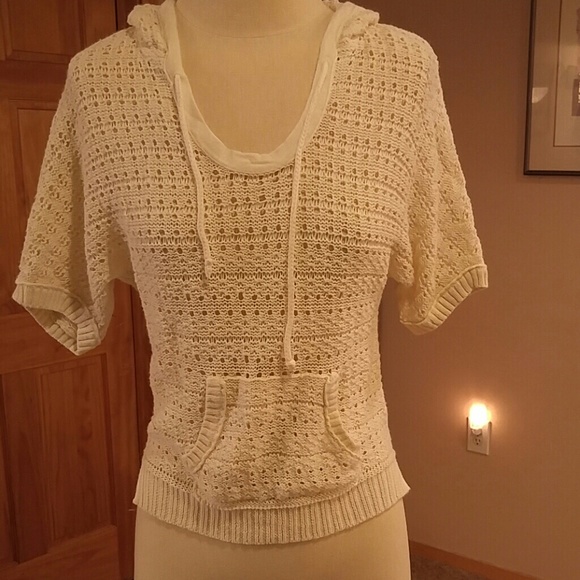 American Eagle Outfitters Crocheted Hooded Top