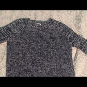 Black and White Knit Long-Sleeve Sweater