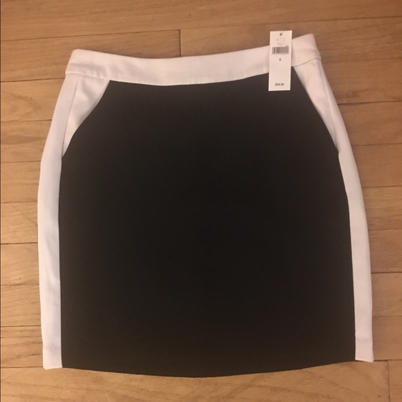 Black and white colorblock miniskirt NWT