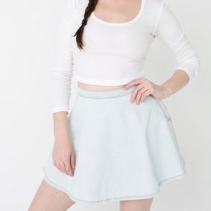 AMERICAN APPAREL LIGHTWASH DENIM CIRCLE SKIRT.