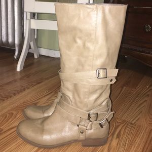 Beige Tall Boots