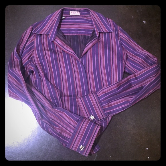 Thomas Pink striped dress shirt with cuff links