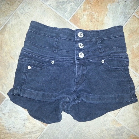 Black high wasted shorts